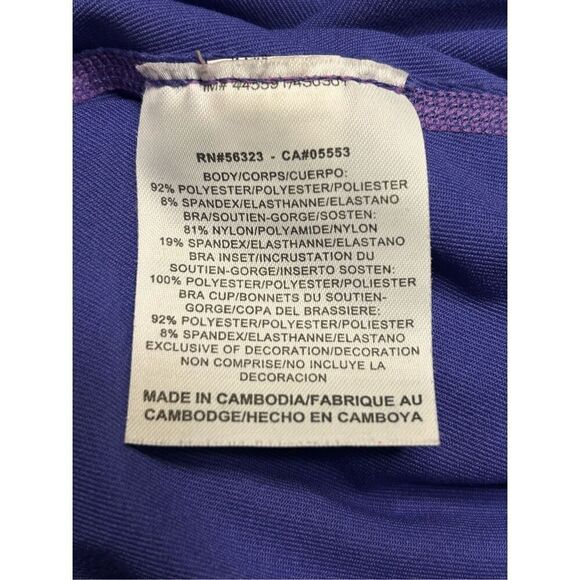 Nike Running Top Purple Size Medium Racerback Shelf Bra Spell Out Logo (0314) Re - Picture 5 of 6